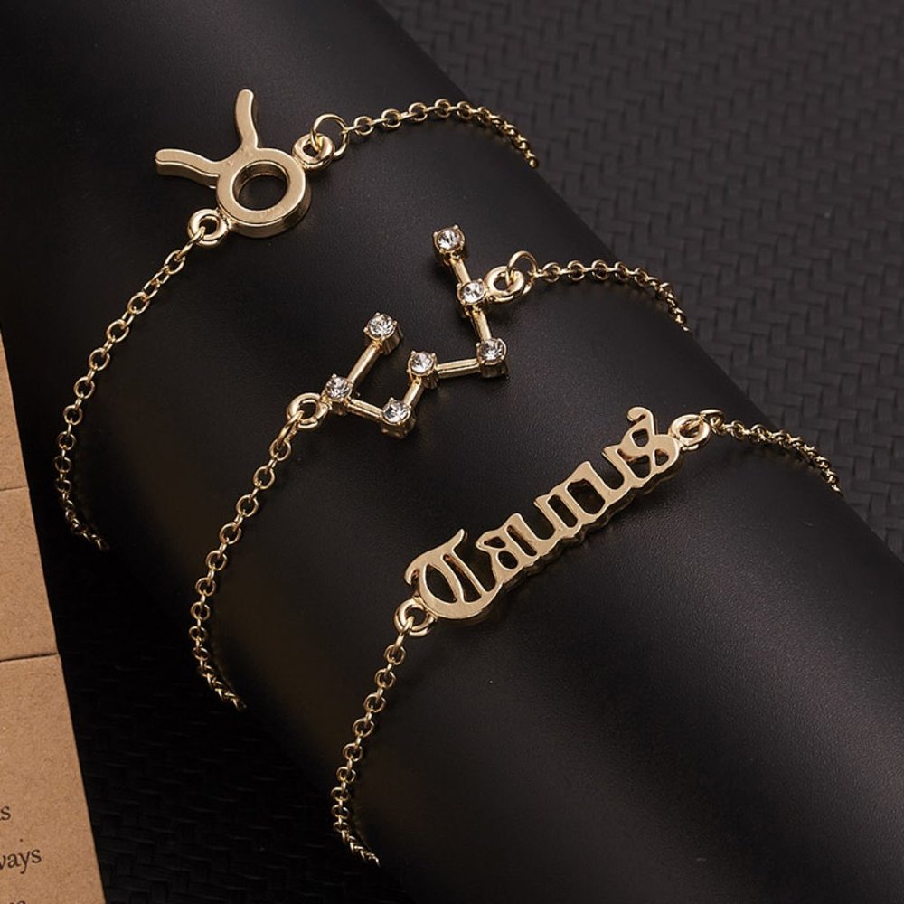 🆕Taurus 3-Piece Dainty Layer Chain Bracelets